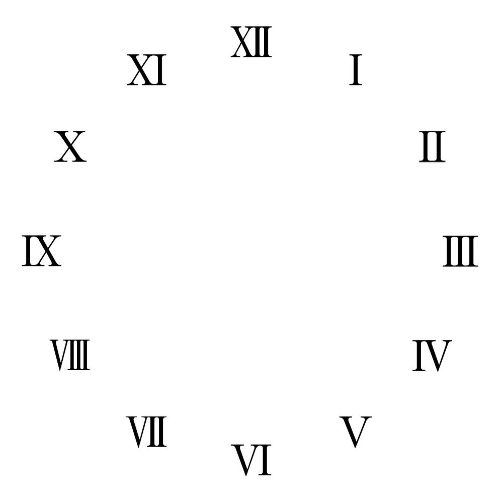 1 12 Roman Numerals Clock Face Roman Numerals Roman Numeral Clock 