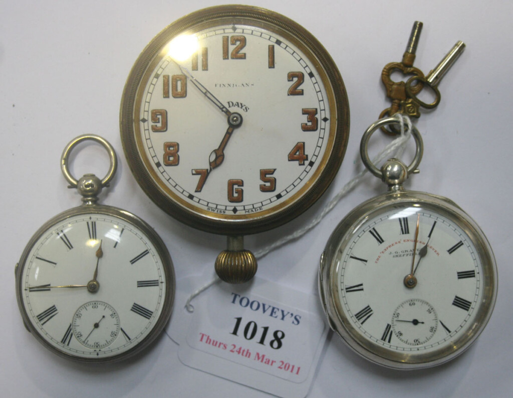 A Silver Cased Open faced Gentleman s Pocket Watch The Enamelled Dial 