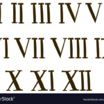 Antique Roman Alphabet Numbers Set Royalty Free Vector Image