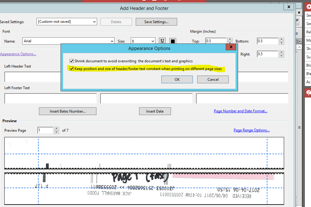 Bates Numbering Cannot Be Removed And Improper For Adobe Support 