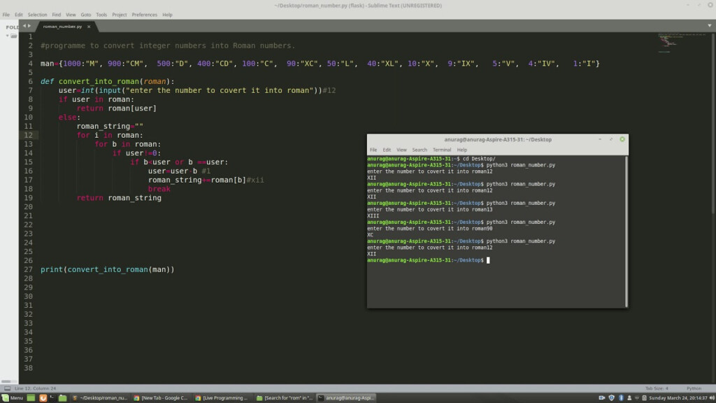 Converting Integer Into Roman Numbers Using Python YouTube
