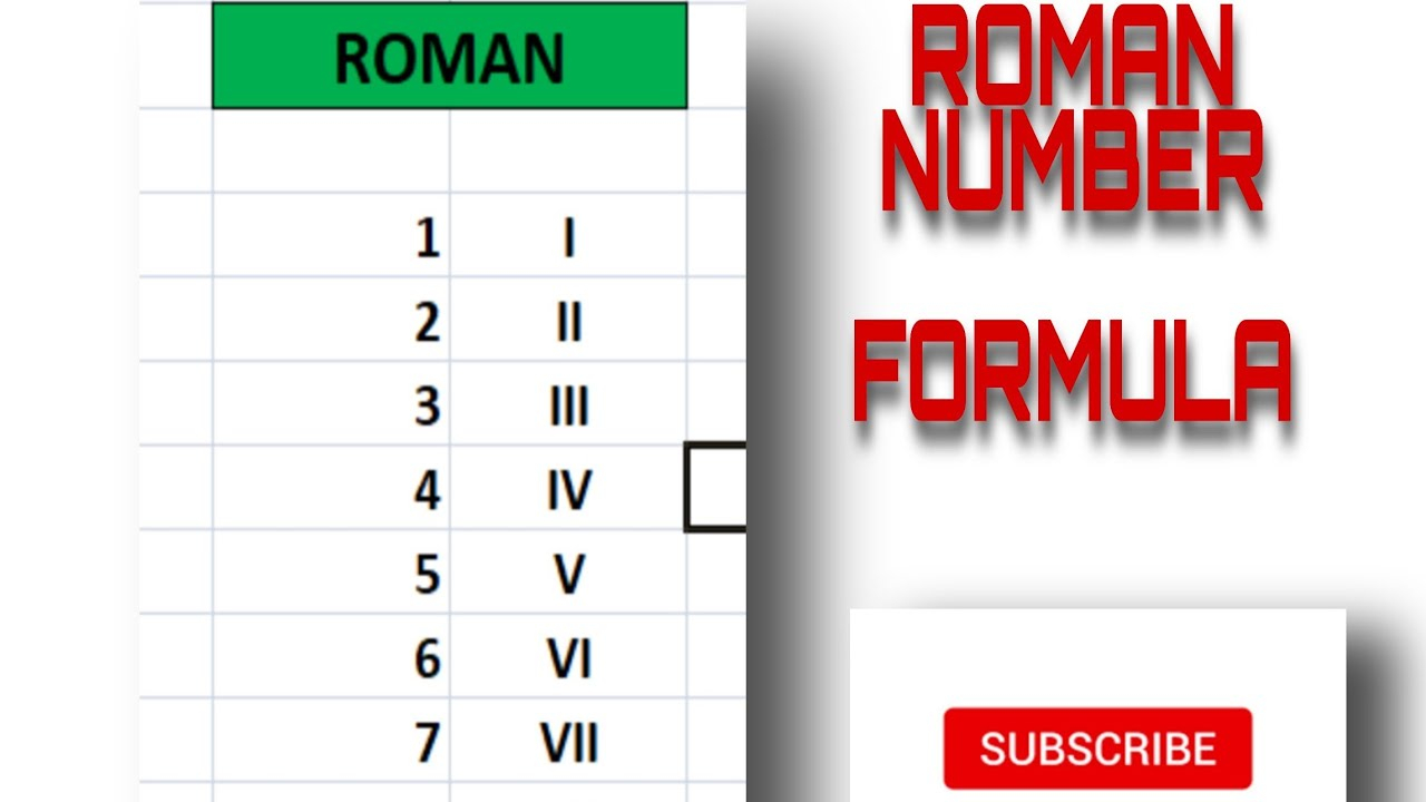 EXCEL Roman Number Formula GoldComputer YouTube