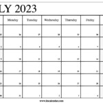 Free Printable July 2023 Calendar