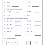 Free Printable Roman Numerals Worksheet For Grade 3 PDF