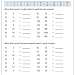 Free Roman Numeral Worksheet Grade 3 Roman Numerals