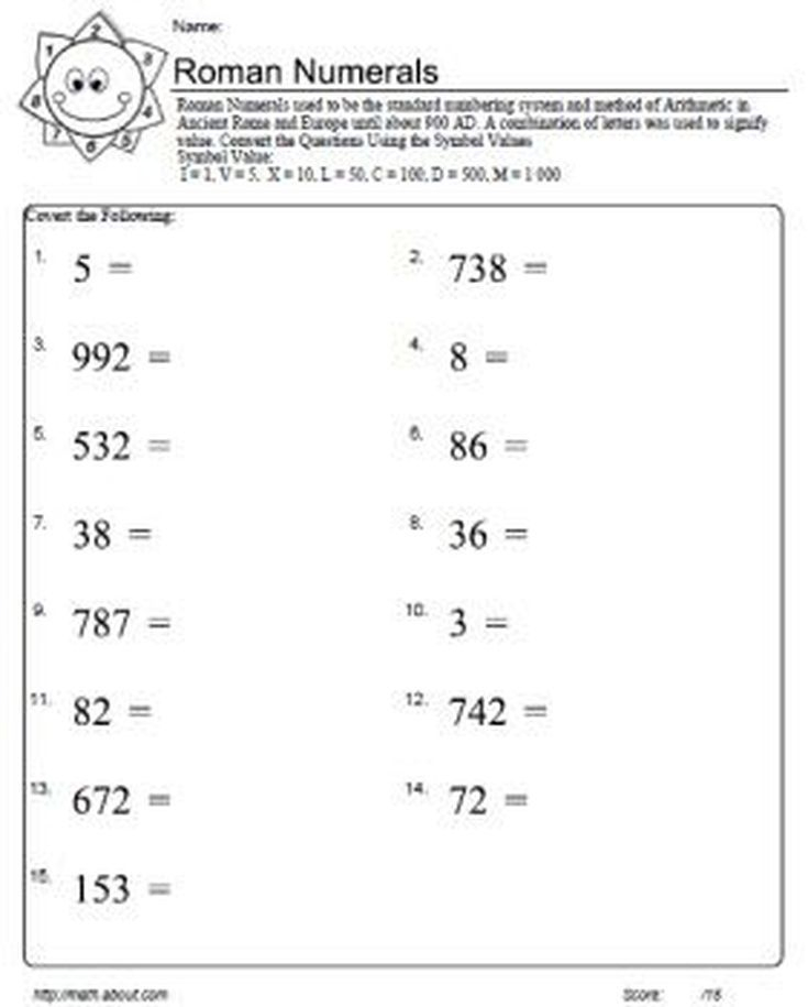 Gain Practice Using Roman Numerals With These Worksheets Roman