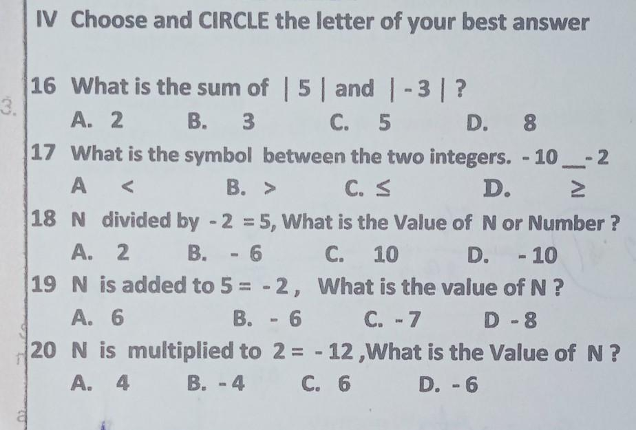 Give The Opposite Or The Additive Inverse Of The Ff Brainly ph