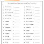 Grade 4 Math Roman Numerals II