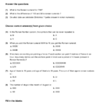 Grade 4 Roman Numerals Math Practice Questions Tests Worksheets