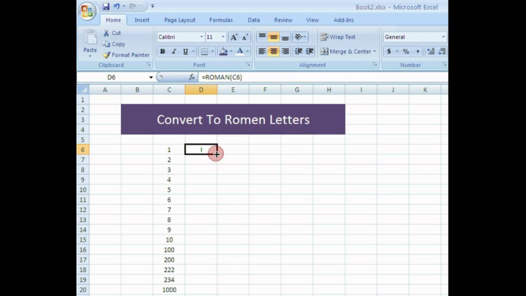 How To Convert Decimal To Roman Numeral In Excel YouTube