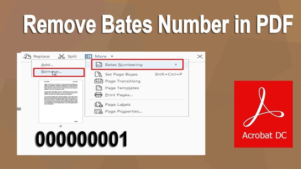 How To Remove Bates Numbering Of PDF Document In Adobe Acrobat Pro 