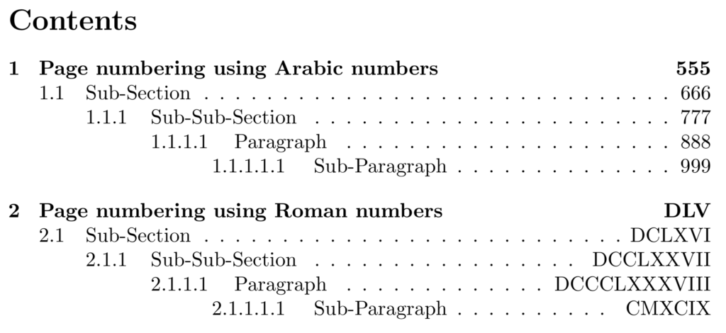 Large Page Numbers Using Roman Page Numbering Don t Align As Expected 