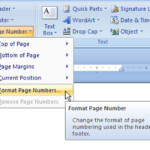 Microsoft Word 2007 How To Number Some Pages In Roman Numerals And The