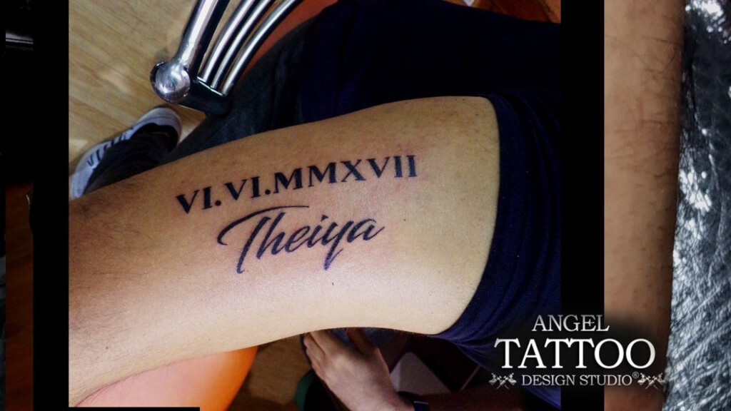 Name Tattoo With Roman Numerals Tattoos Name Tattoo Name Tattoos