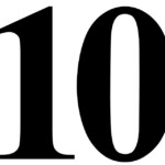 Number 10 In Black Times New Roman Serif Font Typeface Stickers By