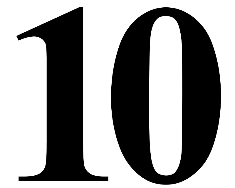  Number 10 In Black Times New Roman Serif Font Typeface Stickers By 