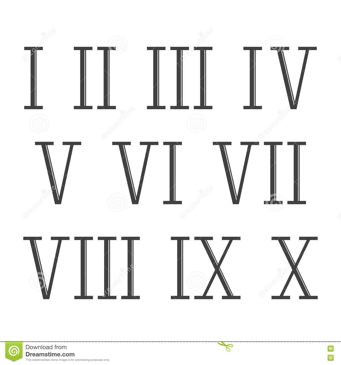 Old Roman Numerals Set Number Stock Vector Illustration Of Roman