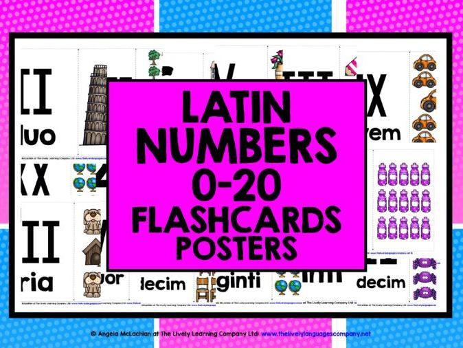 PRIMARY LATIN DISPLAY FLASHCARDS NUMBERS ROMAN NUMERALS 1 20 By 