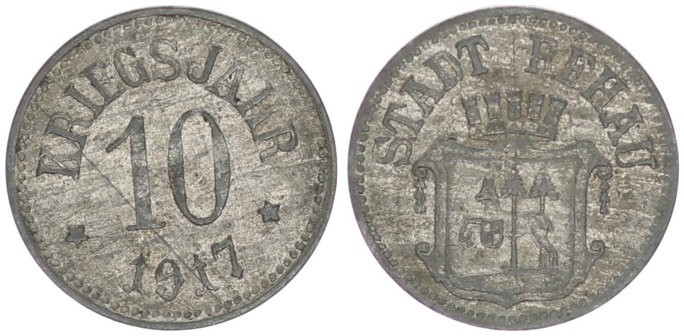 Rehau 10 Pfennig 1917 VF EF MA Shops