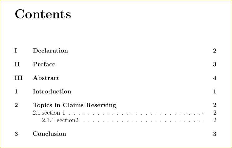 Roman Numbering In Table Of Contents Using Report TeX LaTeX Stack 