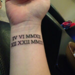 Roman Numeral Birthday Tattoo Forearm TATOERA