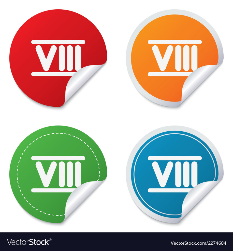 Roman Numeral Eight Icon Roman Number Eight Sign Vector Image