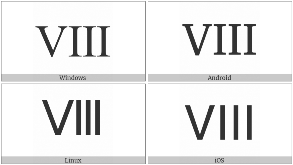 ROMAN NUMERAL EIGHT UTF 8 Icons