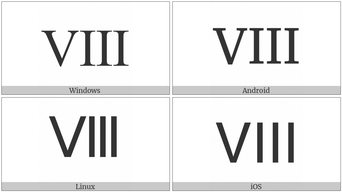 ROMAN NUMERAL EIGHT UTF 8 Icons