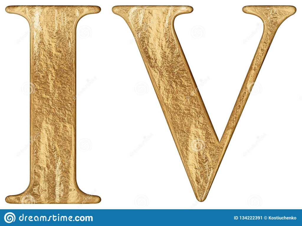 Roman Numeral IV Quattuor 4 Four Isolated On White Background 3d 