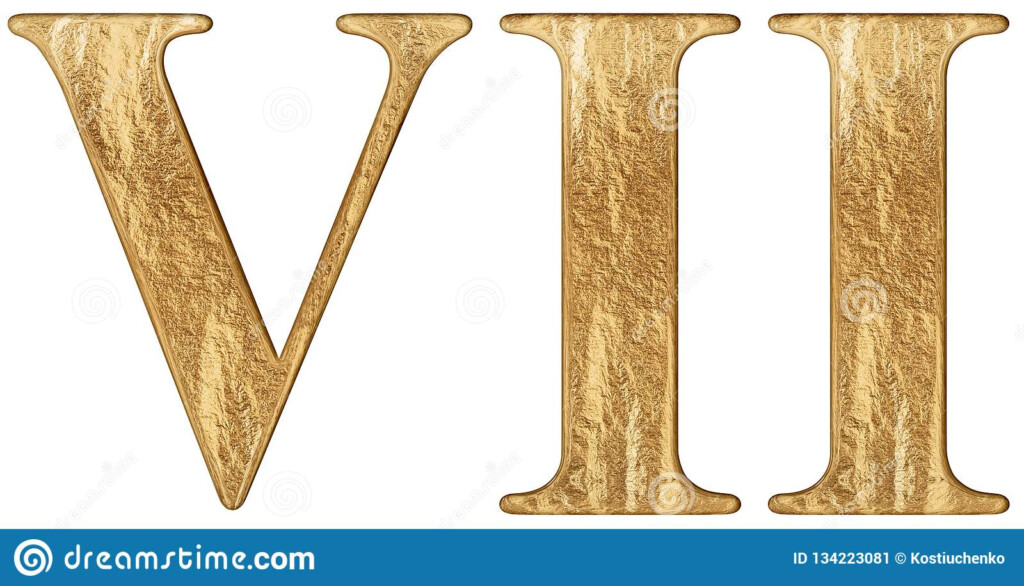 Roman Numeral VII Septem 7 Seven Isolated On White Background 3d 