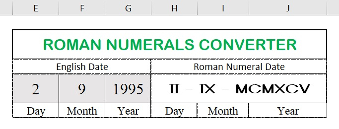 Roman Numerals Converter For Dates Excel Template Software Accountant