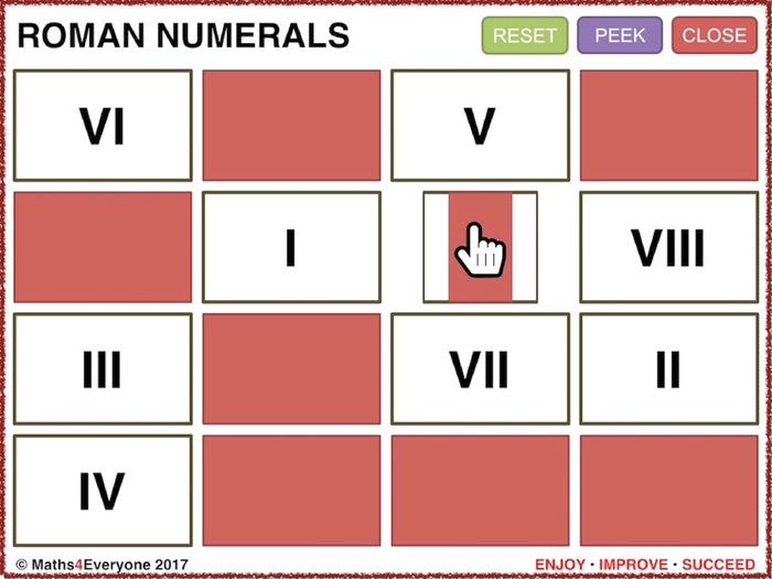 Roman Numerals Interactive Whiteboard Game Teaching Resources