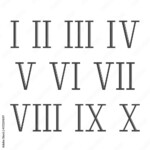 Roman Numerals Set Vector Isolated On White Background Old Roman