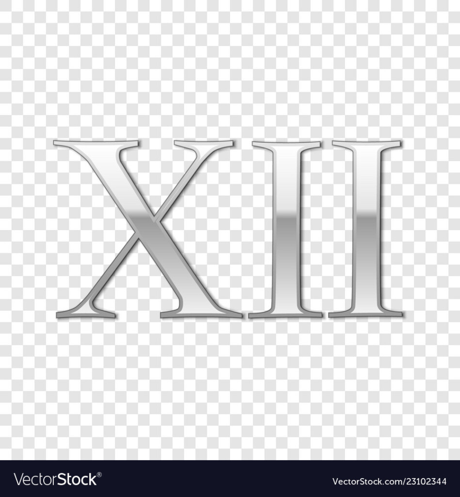 Silver Roman Numeral Number 12 Xii Twelve In Vector Image