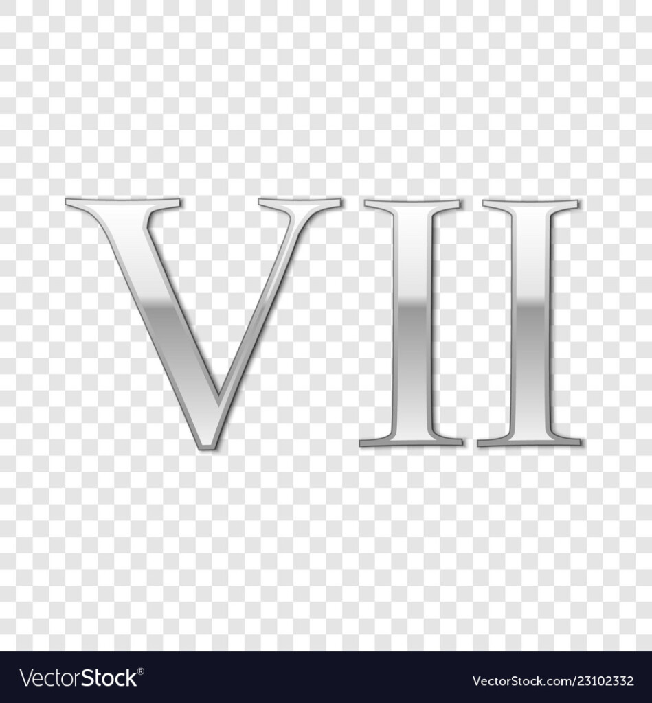 Silver Roman Numeral Number 7 Vii Seven In Vector Image