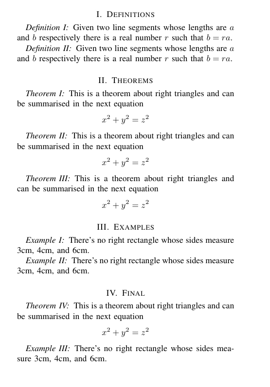 Theorem Roman Numbering TeX LaTeX Stack Exchange