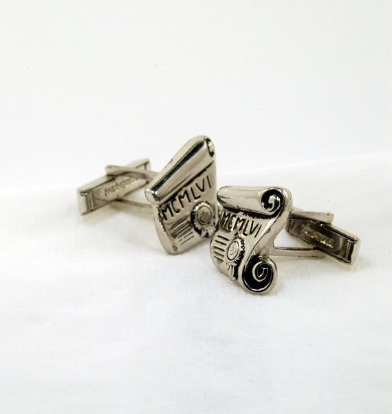 Vintage 1956 Roman Numeral Diploma Cufflinks