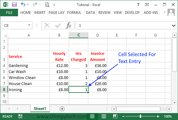 Free Excel 2013 Online Course Entering Data