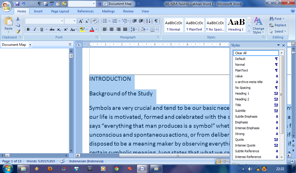 Microsoft Word Preparation Pertiwilang