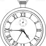 Pocket Watch With Roman Numerals Vector Illustration Isolated On