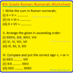 4th Grade Roman Numerals Worksheet Grade 4 Roman Numerals