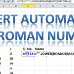 Automatically Insert Roman Number In Excel YouTube