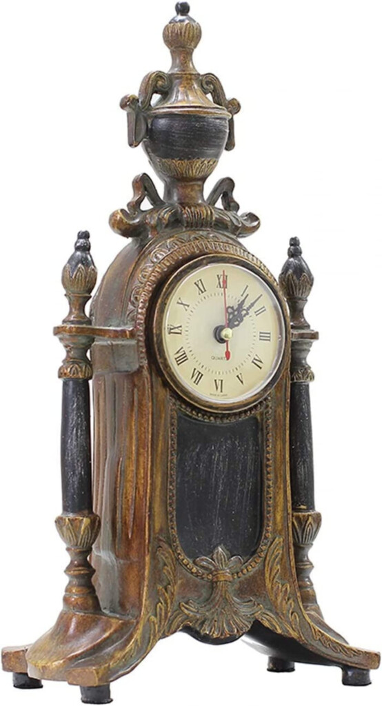 Buy Mantel Clock Retro Resin Desk Clock Pendulum Large Antique Battery 