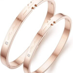Couples Stainless Steel Bracelet Bangle Bracelet Cubic Zirconia Roman