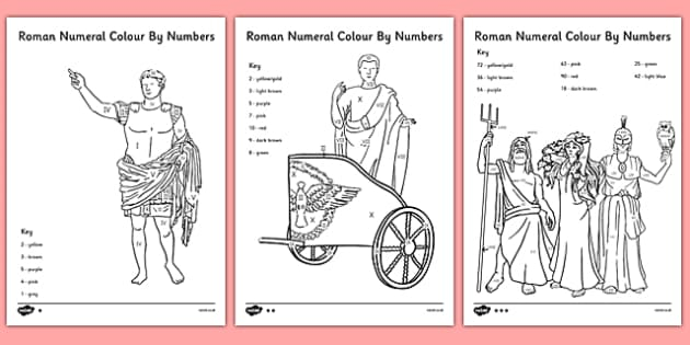Differentiated Roman Numeral Colour By Numbers Roman Numeral