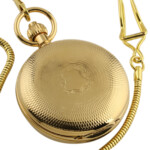 ESS Full Hunter Skeleton Golden Mechanical Pocket Watch Hand winding