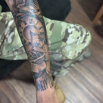 Forearm Tattoo For Men Roman Numeral Doves And Clock Tattoos For Guys