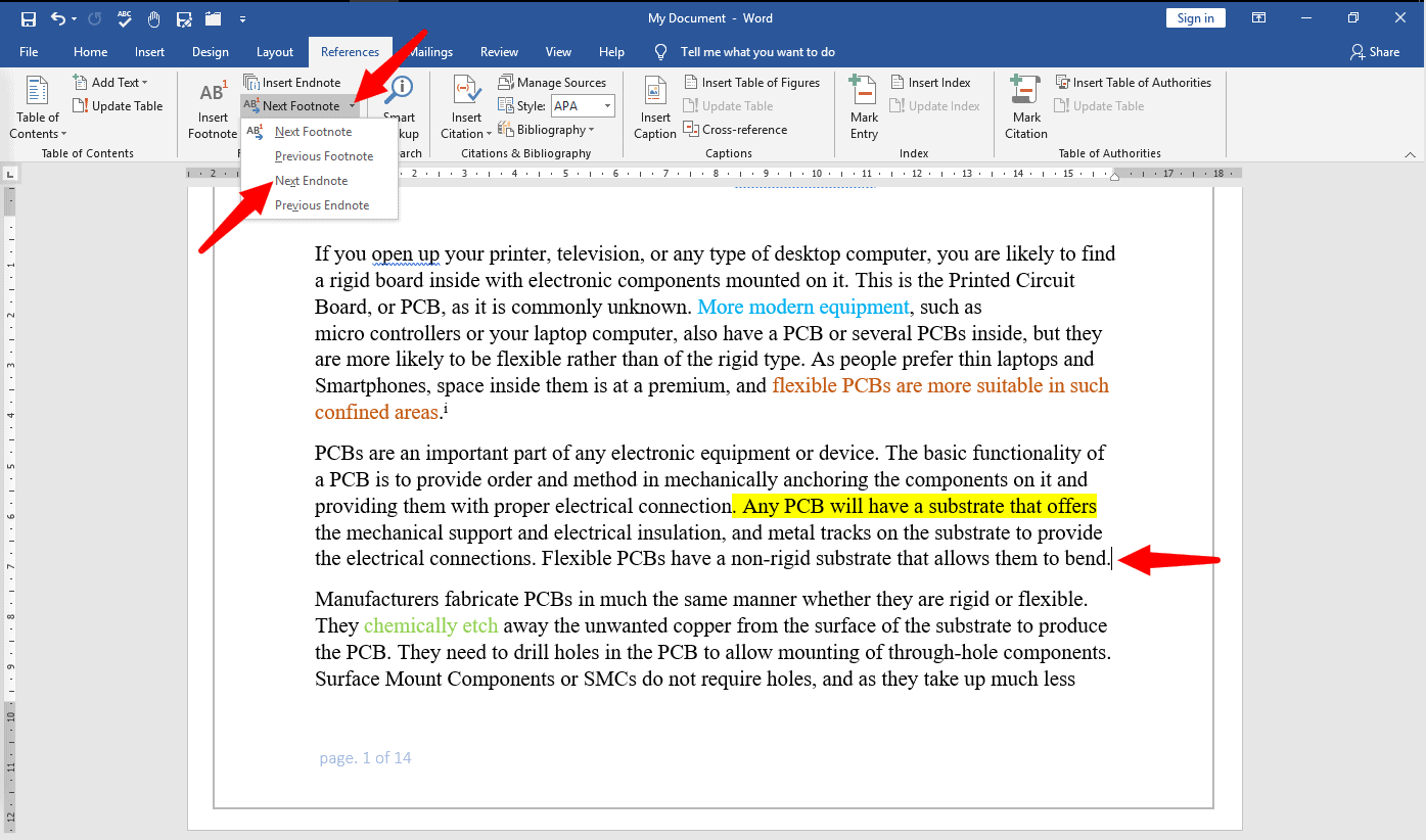 How To Insert Footnotes And Endnotes In MS Word Document OfficeBeginner