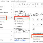 How To Restart Numbering In Google Docs