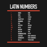 Latin Numbers Numerals In Latin Roman Numbers Latin T Shirt